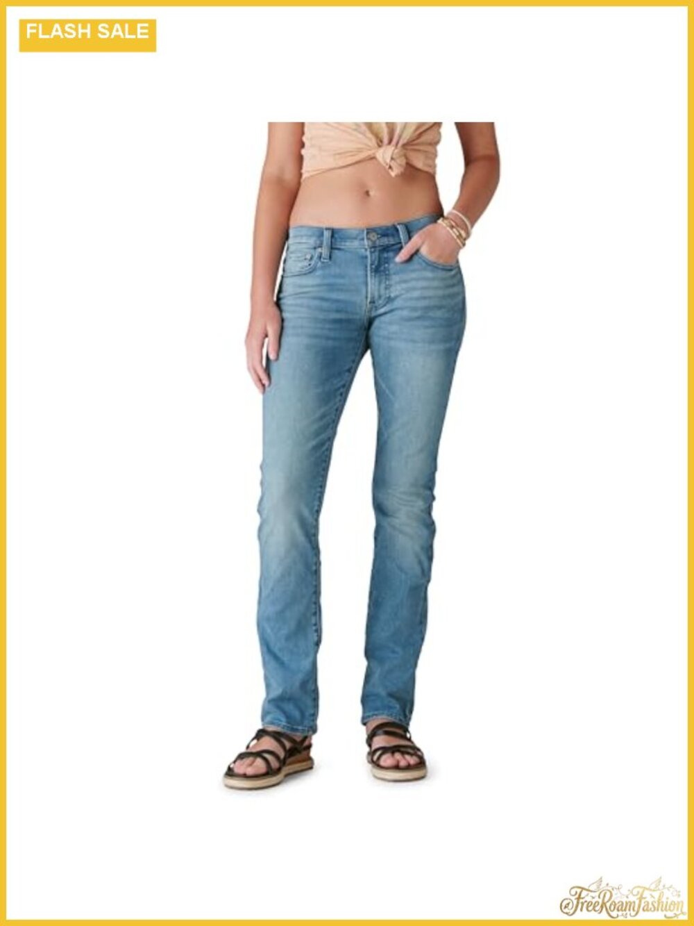 Mid Rise Sweet Straight Leg Jeans
